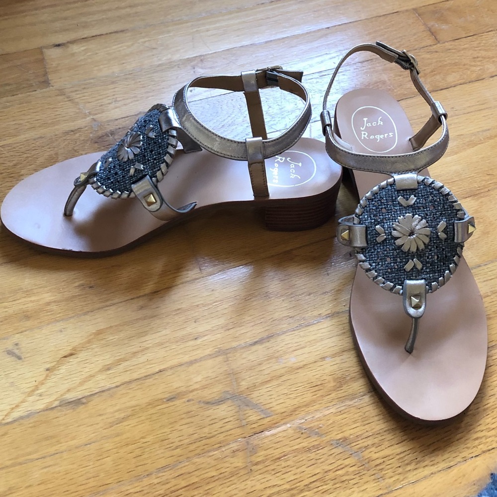 Jack Rogers Blue and Tan Sandals